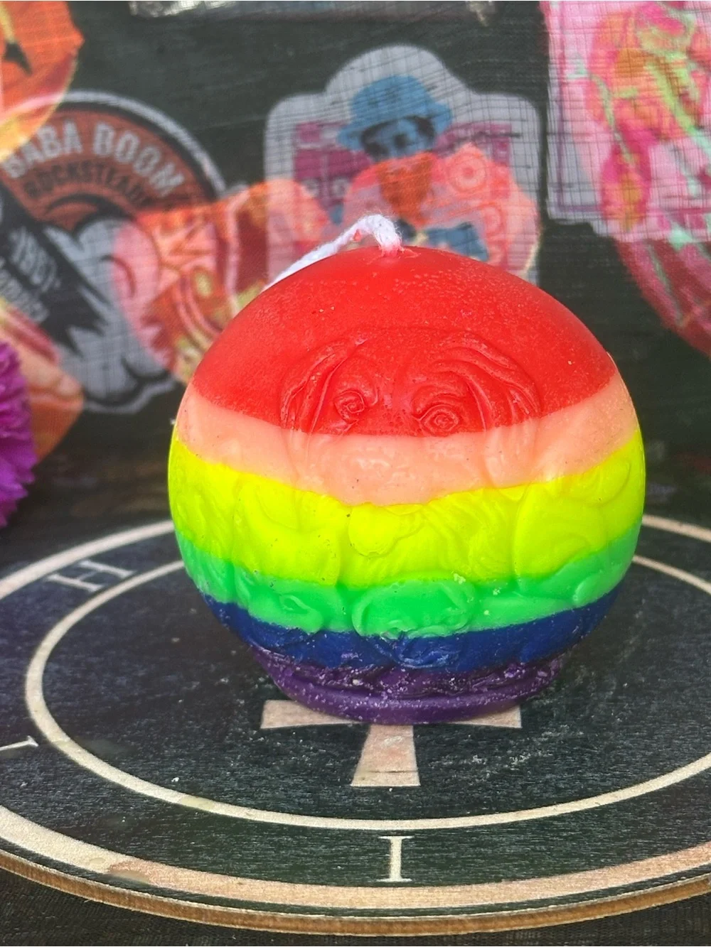 Handmade Rainbow Dog Candle – Multicolor Puppy Decorative Candle